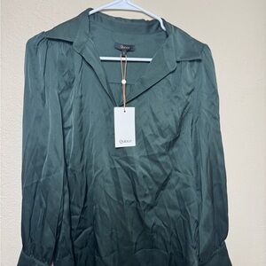 Quince Green Long Sleeve Blouse NWT Size Small Sustainable Workwear Top